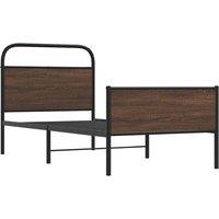 Berkfield Home Elegant Bed Frame without Mattress 90x200 cm Brown Oak Engineered Wood