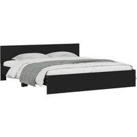 Berkfield Home Durable Bed Frame without Mattress Black 180x200 cm Super King