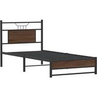 Berkfield Home Decorative Bed Frame Frame Brown Oak 75x190 cm Small Single Wood