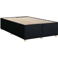 Berkfield Home Soft Bed Frame without Mattress Black Double Fabric in Black | Size: Double