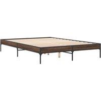 Berkfield Home Durable Bed Frame without Mattress Brown Oak 140x200 cm