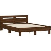 Berkfield Home Durable Bed Frame without Mattress Brown Oak 140x200 cm