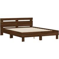 Berkfield Home Durable Bed Frame without Mattress Brown Oak 140x190 cm