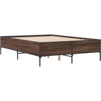 Berkfield Home Durable Bed Frame without Mattress Brown Oak 150x200 cm King Size