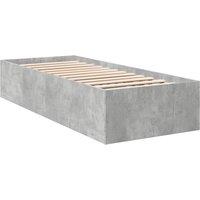 Berkfield Home Modern Bed Frame without Mattress Concrete Grey 75x190 cm Small Single
