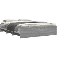 Berkfield Home Durable Bed Frame Frame Grey Sonoma 150x200 cm King Size Wood