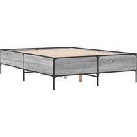 Berkfield Home Durable Bed Frame without Mattress Grey Sonoma 120x200 cm | Size: Small Double