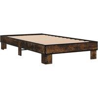 Berkfield Home Durable Bed Frame without Mattress Smoked Oak 100x200 cm in Brown