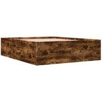 Berkfield Home Modern Bed Frame without Mattress Smoked Oak 150x200 cm King Size in Brown