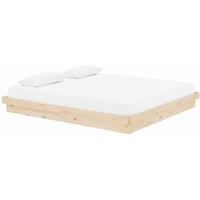 Berkfield Home Beautiful Bed Frame without Mattress Solid Wood Super King in Natural