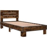 Berkfield Home Durable Bed Frame without Mattress Smoked Oak 90x200 cm in Brown