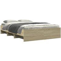 Berkfield Home Durable Bed Frame Frame Sonoma Oak 120x190 cm Small Double Wood in Light Tan
