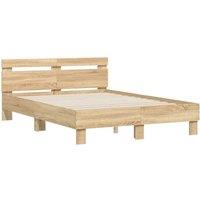 Berkfield Home Durable Bed Frame without Mattress Sonoma Oak 120x200 cm in Light Oak | Size: Small Double