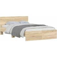 Berkfield Home Durable Bed Frame without Mattress Sonoma Oak 120x190 cm Small Double in Light Tan