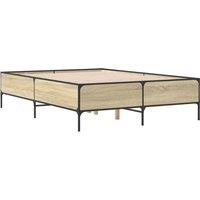Berkfield Home Durable Bed Frame without Mattress Sonoma Oak 150x200 cm King Size in Light Tan