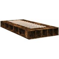 Berkfield Home Durable Bed Frame without Mattress Smoked Oak 75x190 cm Small Single in Brown