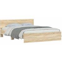 Berkfield Home Durable Bed Frame without Mattress Sonoma Oak 150x200 cm King Size in Light Tan