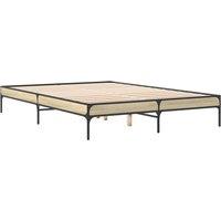 Berkfield Home Durable Bed Frame without Mattress Sonoma Oak 140x200 cm in Tan