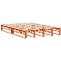Berkfield Home Modern Bed Frame without Mattress Wax Brown 140x200 cm Solid Wood Pine
