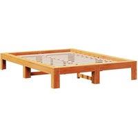 Berkfield Home Durable Bed Frame Frame Wax Brown 150x200 cm King Size Solid Wood Pine