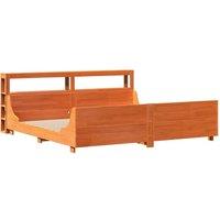 Berkfield Home Sleek Bed Frame without Mattress Wax Brown 200x200 cm Solid Wood Pine
