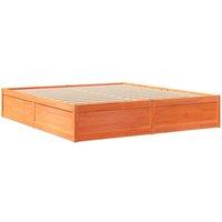 Berkfield Home Modern Bed Frame without Mattress Wax Brown 200x200 cm Solid Wood Pine