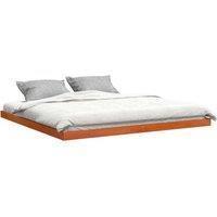 Berkfield Home Modern Bed Frame without Mattress Wax Brown 200x200 cm Solid Wood Pine