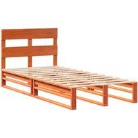 Berkfield Home Modern Bed Frame without Mattress Wax Brown 90x200 cm Solid Wood Pine