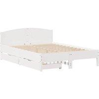 Berkfield Home Full Bed Frame without Mattress White 120x200 cm Solid Wood Pine | Size: Small Double