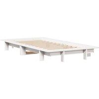 Berkfield Home Modern Bed Frame without Mattress White 100x200 cm Solid Wood Pine
