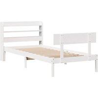 Berkfield Home Beautiful Bed Frame without Mattress White 100x200 cm Solid Wood Pine