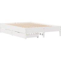 Berkfield Home Full Bed Frame Frame White 120x190 cm Small Double Solid Wood Pine