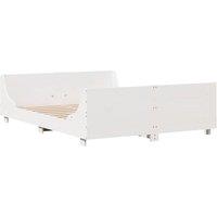 Berkfield Home Modern Bed Frame Frame White 120x190 cm Small Double Solid Wood Pine