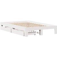 Berkfield Home Full Bed Frame Frame White 120x190 cm Small Double Solid Wood Pine
