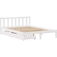 Berkfield Home Full Bed Frame without Mattress White 120x200 cm Solid Wood Pine | Size: Small Double