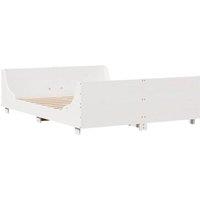 Berkfield Home Modern Bed Frame without Mattress White 120x200 cm Solid Wood Pine | Size: Small Double