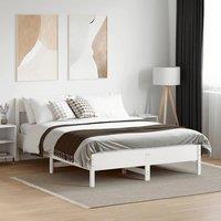 Berkfield Home Beautiful Bed Frame without Mattress White 120x200 cm Solid Wood Pine | Size: Small Double