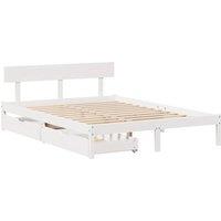 Berkfield Home Full Bed Frame without Mattress White 140x190 cm Solid Wood Pine