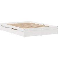 Berkfield Home Full Bed Frame without Mattress White 140x200 cm Solid Wood Pine
