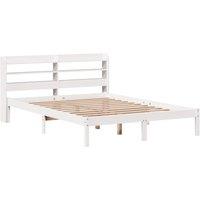 Berkfield Home Beautiful Bed Frame without Mattress White 140x200 cm Solid Wood Pine