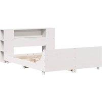 Berkfield Home Full Bed Frame without Mattress White 140x190 cm Solid Wood Pine