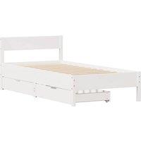 Berkfield Home Full Bed Frame without Mattress White 90x200 cm Solid Wood Pine