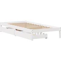 Berkfield Home Full Bed Frame without Mattress White 90x200 cm Solid Wood Pine