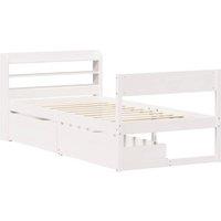 Berkfield Home Full Bed Frame without Mattress White 90x200 cm Solid Wood Pine