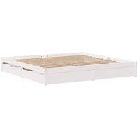 Berkfield Home Full Bed Frame without Mattress White 200x200 cm Solid Wood Pine