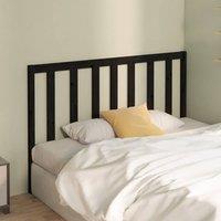 Berkfield Home Beautiful Bed Headboard Black 146x4x100 cm Solid Wood Pine | Size: 146 x 4 x 100 cm