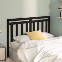 Berkfield Home Beautiful Bed Headboard Black 126x4x100 cm Solid Wood Pine | Size: 126 x 4 x 100 cm