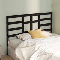 Berkfield Home Beautiful Bed Headboard Black 126x4x104 cm Solid Wood Pine | Size: 126 x 4 x 104 cm