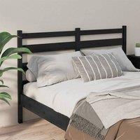 Berkfield Home Beautiful Bed Headboard Black 126x4x100 cm Solid Wood Pine | Size: 126 x 4 x 100 cm