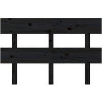 Berkfield Home Beautiful Bed Headboard Black 144x3x81 cm Solid Wood Pine | Size: 144 x 3 x 81 cm
